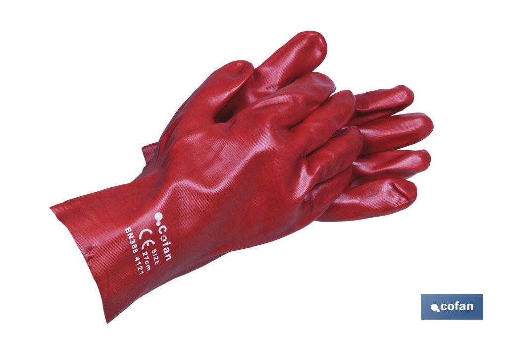 GUANTE PVC ESTANCO ROJO DE 35 Cms.