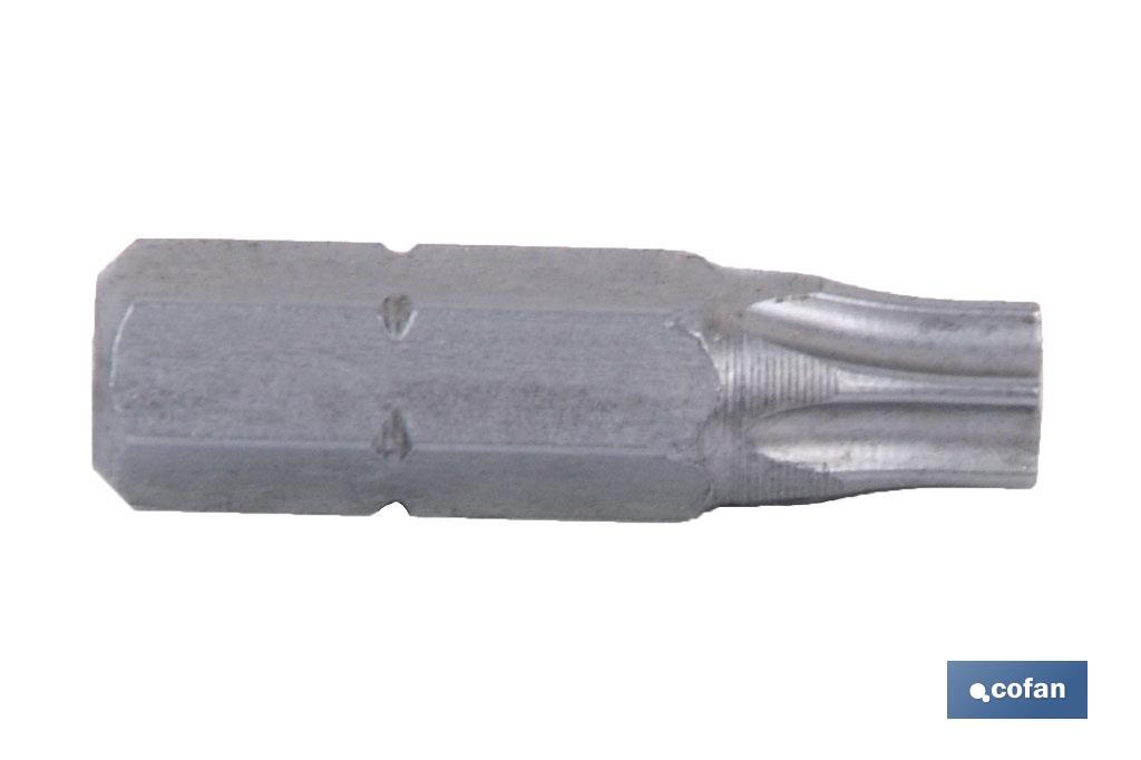 PUNTA DE DESTORNILLADOR TORX INVIOLABLE T-30 VENTA UNITARIA