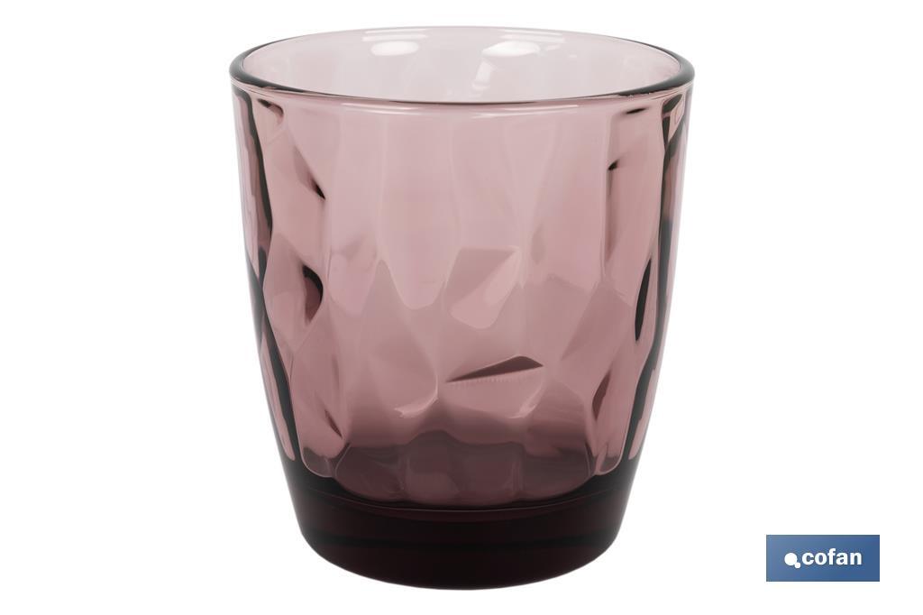 PACK 6 VASOS DE AGUA VIDRIO 30,5 CL COLOR PURPURA MODELO JADE