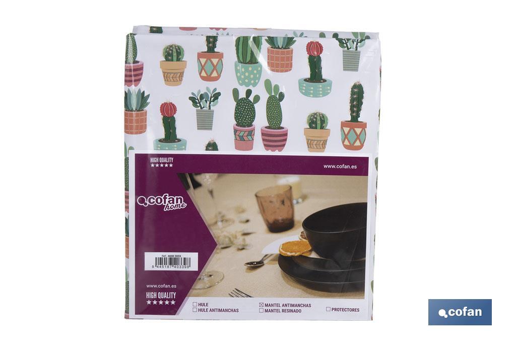 MANTEL ANTIMANCHAS CACTUS  1,40 X 3,00