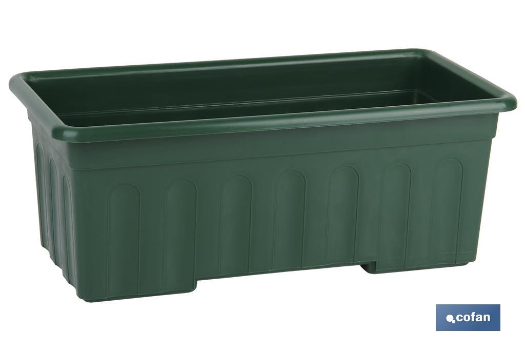 JARDINERA VERDE  MODELO AZAHAR 50 X 21.5 X 16 CM