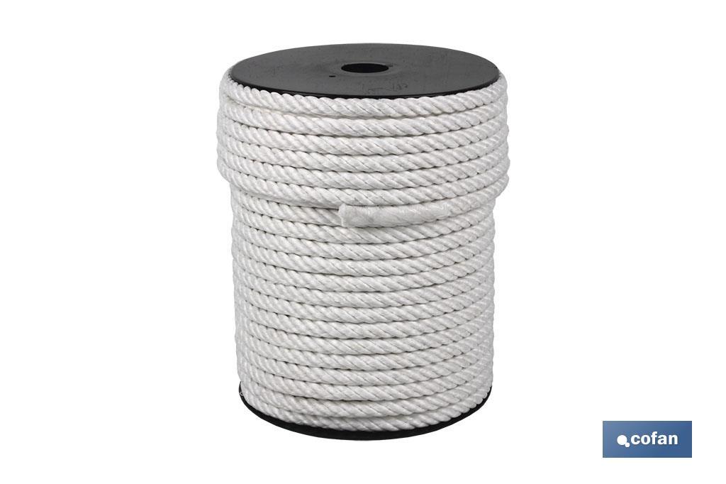 CARRETE CUERDA NYLON MATE 4/C 20 MM 100 MTS BCO (PACK: 1 UDS)