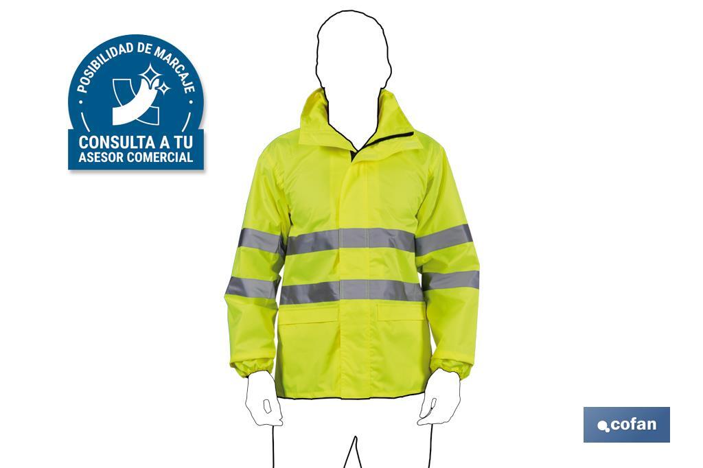 CHAQUETA DE LLUVIA DE ALTA VISIBILIDAD MODELO PÓLUX AMARILLA TALLA L (PACK: 1 UDS) CHAQUETA DE LLUVIA DE ALTA VISIBILIDAD MODELO PÓLUX AMARILLA TALLA L (PACK: 1 UDS)
