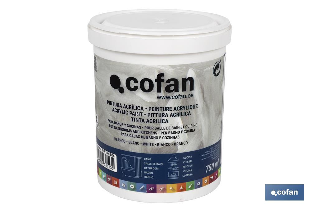 PINTURA ACRILICA PARA BAÑOS Y COCINAS 750 ML BLANCO (PACK: 1 UDS) PINTURA ACRILICA PARA BAÑOS Y COCINAS 750 ML BLANCO (PACK: 1 UDS)