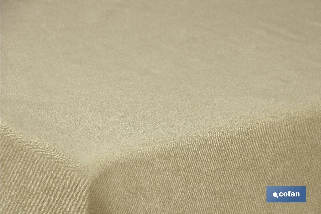 MANTEL ANTIMANCHAS RESINADO CONFECCIONADO 1,40 X1,40 M  50% ALG 50% /POL.DORADO (PACK: 1 UDS)