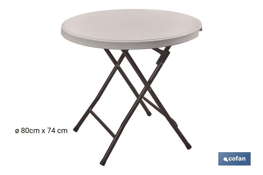 MESA REDONDA PLEGABLE BLANCA 80X80X74CM (PACK: 1 UDS) MESA REDONDA PLEGABLE BLANCA 80X80X74CM (PACK: 1 UDS)