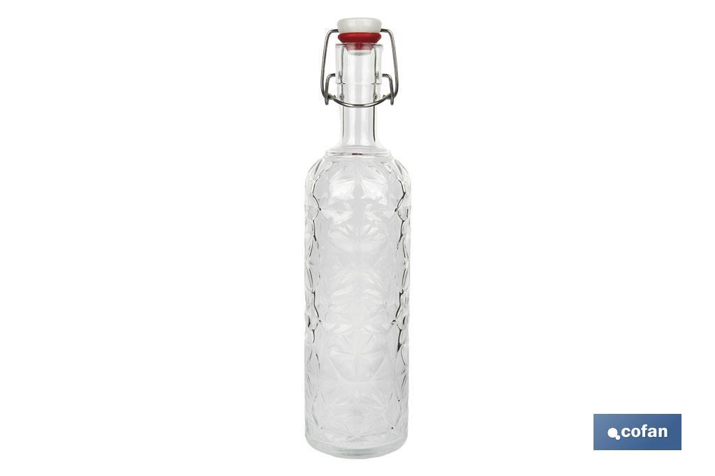 BOTELLA DE VIDRIO TRANSPARENTE CIERRE DE ESTRIBO 1 L VENTA UNITARIA (PACK: 1 UDS)