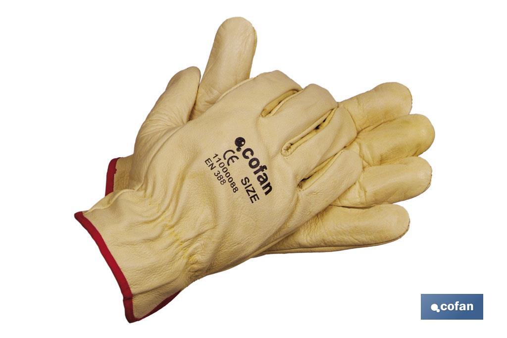 GUANTES PIEL VACUNO AMARILLO T-11 (PACK: 12 UDS)