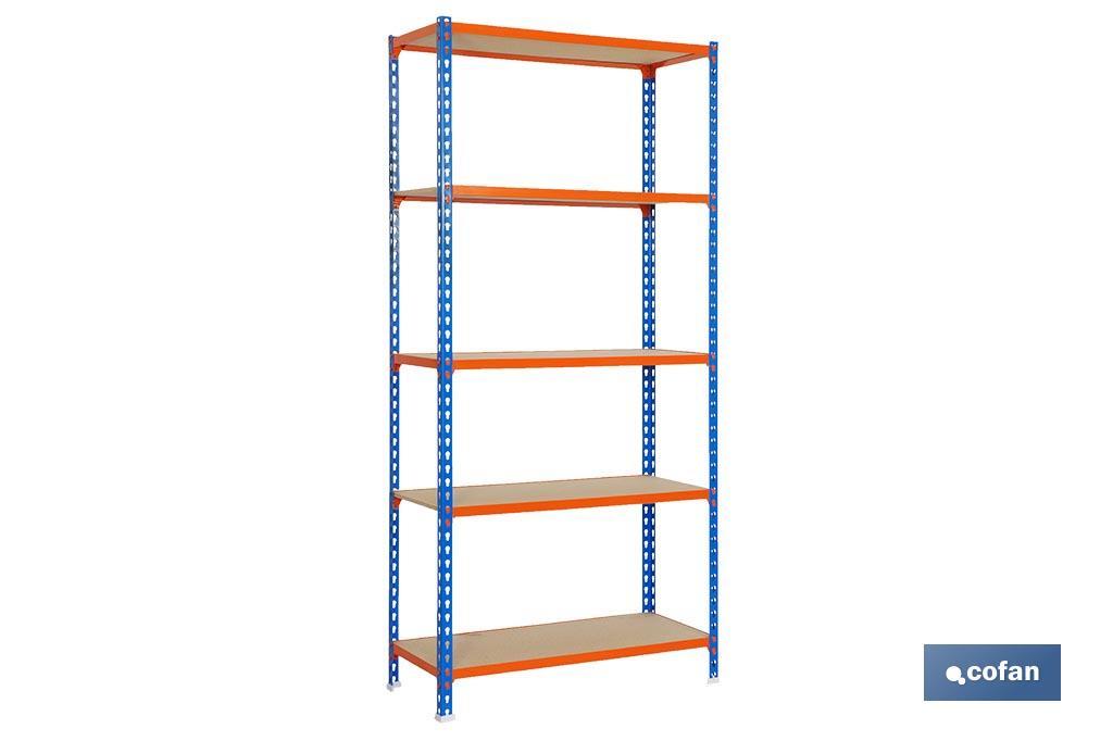 ESTANTERÍA AZUL/NARANJA 5 BALDAS DE MADERA 2000 X 1000 X 500 MM (PACK: 1 UDS)