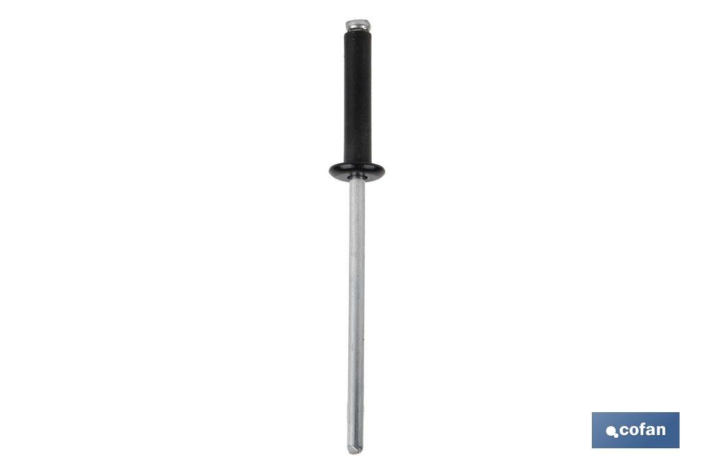 REMACHE ALUMINIO NORMAL NEGRO 4.8X16 MM (PACK: 500 UDS)
