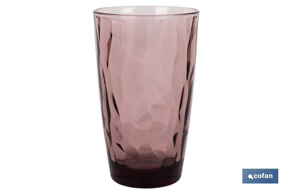 PACK 6 VASOS ALTO VIDRIO 47 CL COLOR PURPURA MODELO JADE (PACK: 1 UDS)