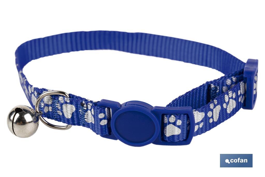 COLLAR CON CASCABEL GATOS AZUL 1 CM X 32 CM (PACK: 1 UDS)