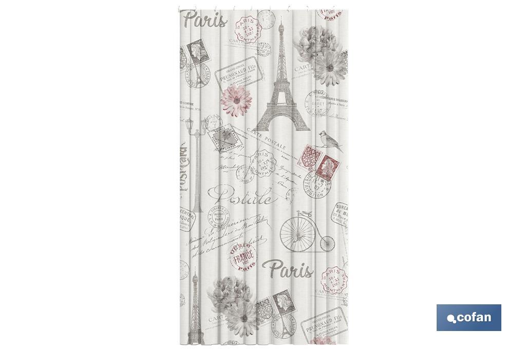 CORTINA DE BAÑO PARÍSINO POLIÉSTER 140x200 (PACK: 1 UDS)