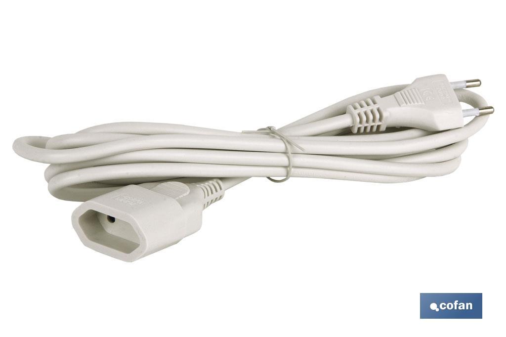 PROLONGADOR BIPOLAR 10A250V ESPIGAØ4 CABLE 3M BLANCO