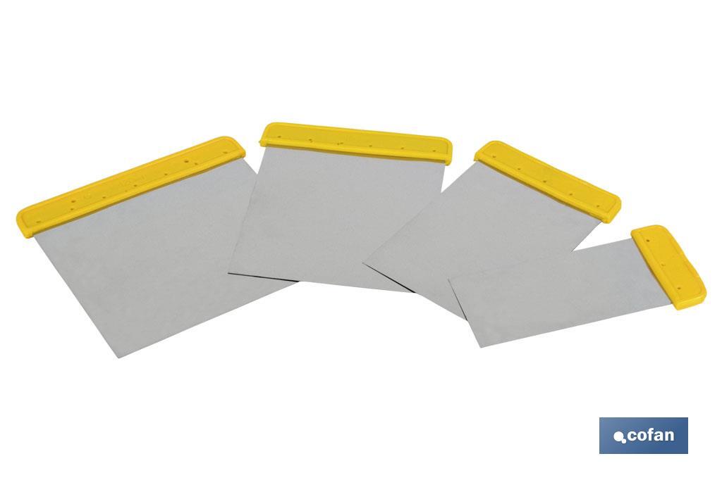 JUEGO DE ESPÁTULAS INOX (6, 8, 10 Y 12) (PACK: 1 UDS) JUEGO DE ESPÁTULAS INOX (6, 8, 10 Y 12) (PACK: 1 UDS)