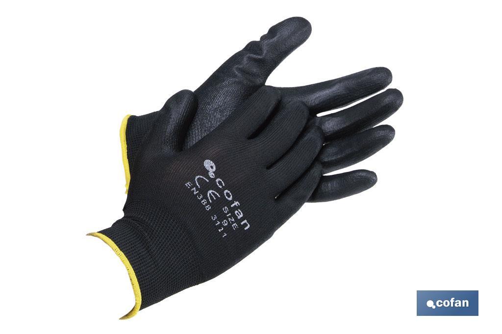 BLÍSTER DE GUANTE DE POLIÉSTER 100 % IMPREGNADO DE PU NEGRO TALLA 7 VENTA UNITARIA (PACK: 1 UDS) BLÍSTER DE GUANTE DE POLIÉSTER 100 % IMPREGNADO DE PU NEGRO TALLA 7 VENTA UNITARIA (PACK: 1 UDS)