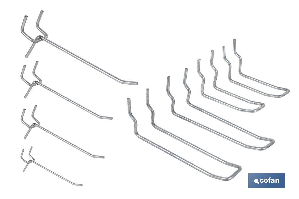 SET 8 GANCHOS DOBLES PARA PANEL DE HERRAMIENTAS (PACK: 1 UDS) SET 8 GANCHOS DOBLES PARA PANEL DE HERRAMIENTAS (PACK: 1 UDS)