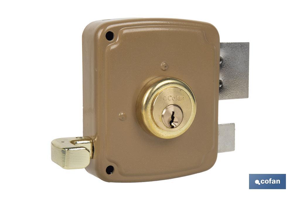 CERRADURA SOBREPONER C/CERRADERO 80mm IZQUERDA (PACK: 1 UDS) CERRADURA SOBREPONER C/CERRADERO 80mm IZQUERDA (PACK: 1 UDS)