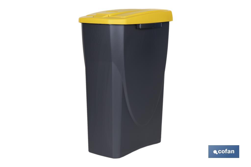 CUBO DE BASURA PARA RECICLAR 25 LITROS  COLOR AMARILLO 21.5 X 36 X 51 CM (PACK: 1 UDS)