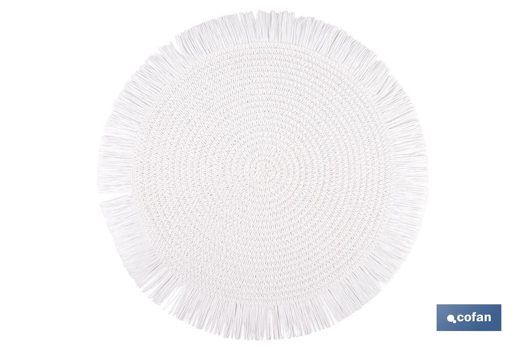 BAJOPLATO REDONDO FLECOS COLOR BLANCO MEDIDA 38 CM (PACK: 6 UDS) BAJOPLATO REDONDO FLECOS COLOR BLANCO MEDIDA 38 CM (PACK: 6 UDS)