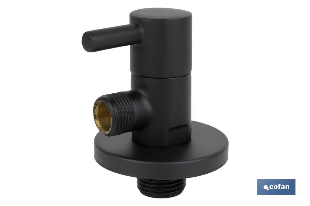 VÁLVULA DE ESCUADRA 1/2 x 3/8 MODELO LUX NEGRA (PACK: 1 UDS) VÁLVULA DE ESCUADRA 1/2 x 3/8 MODELO LUX NEGRA (PACK: 1 UDS)