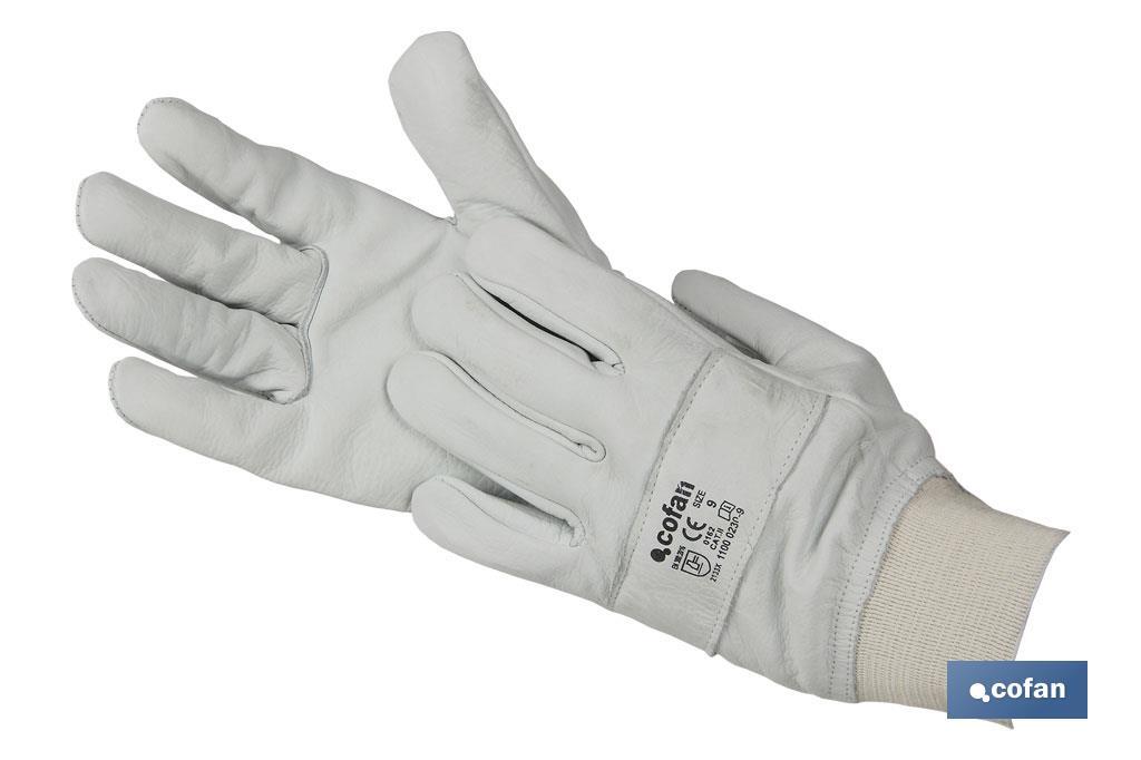 Guantes ajustables de piel flor reforzados | Excelente sujeción y protección | Cómodos y resistentes | Para múltiples tareas