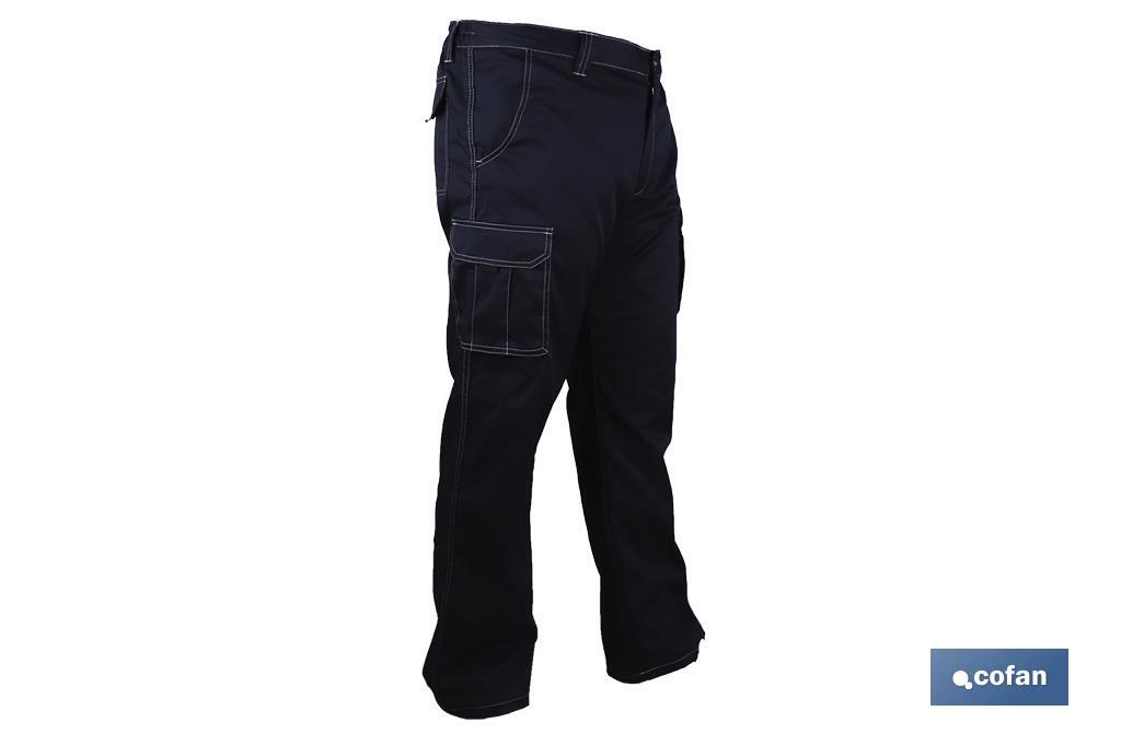 Pantalón de Trabajo Elástico Tipo Denim | Tallas de la 38 a la 64 | Color Azul Marino