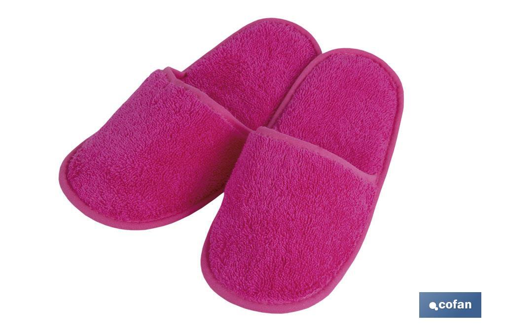 Zapatillas de Baño | Color Fucsia | Modelo Primavera | 100 % Algodón | Gramaje 500 g/m² | Talla M o L