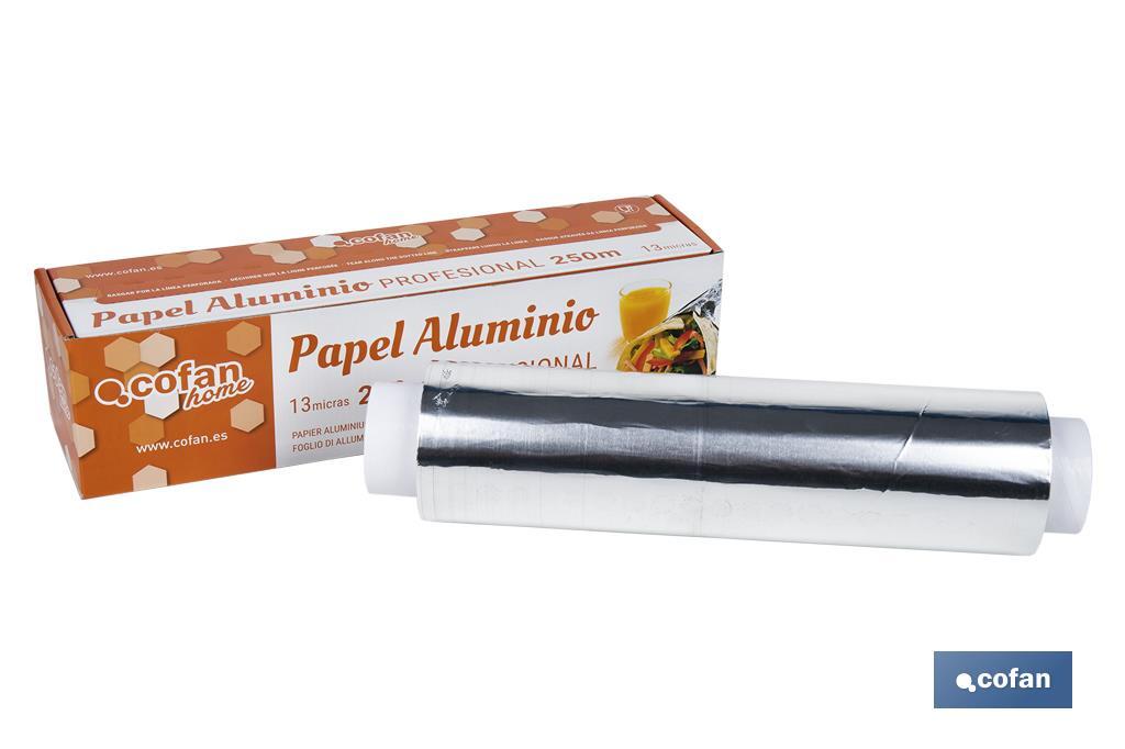 Papel Aluminio para uso profesional | Estuche con sierra de corte | Especial para usar en cocina